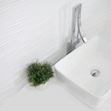 STYLISH 18 inch Rectangular Vessel Bathroom Sink White P-223W - Plumbing Market