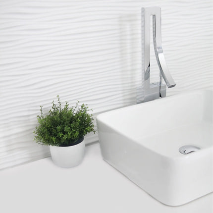 STYLISH 18 inch Rectangular Vessel Bathroom Sink White P-223W - Plumbing Market