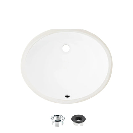 STYLISH 19 inch Oval Undermount Bathroom Sink with Overflow P-206 - Plumbing Market