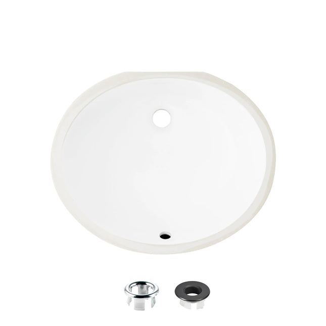STYLISH 19 inch Oval Undermount Bathroom Sink with Overflow P-206 - Plumbing Market