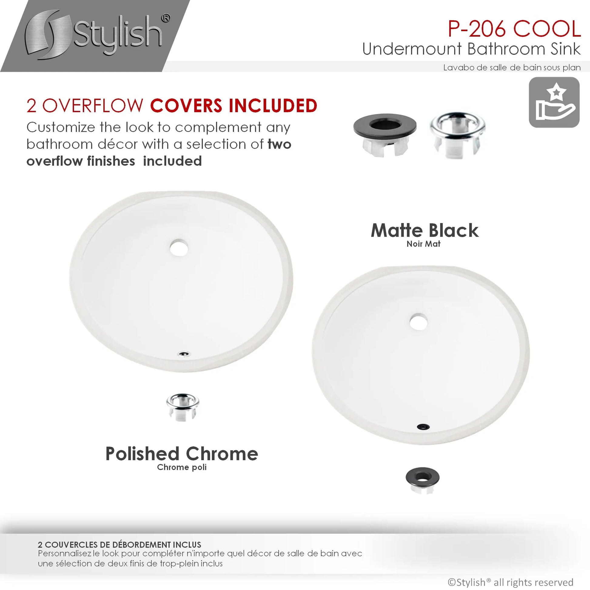 STYLISH 19 inch Oval Undermount Bathroom Sink with Overflow P-206 - Plumbing Market