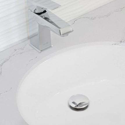 STYLISH 19 inch Oval Undermount Bathroom Sink with Overflow P-206 - Plumbing Market