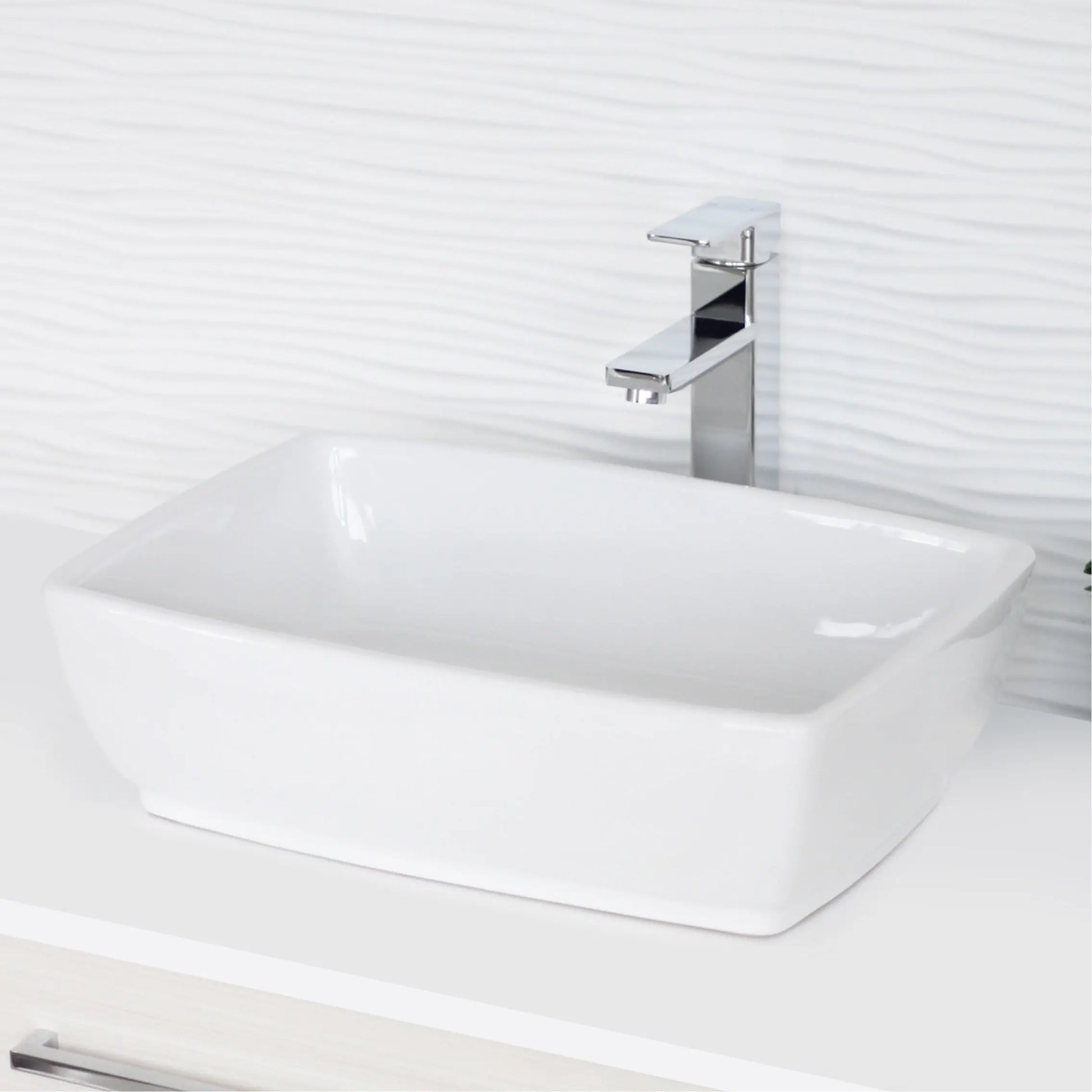 STYLISH 19 inch Rectangular Vessel Bathroom Sink P-220 - Plumbing Market