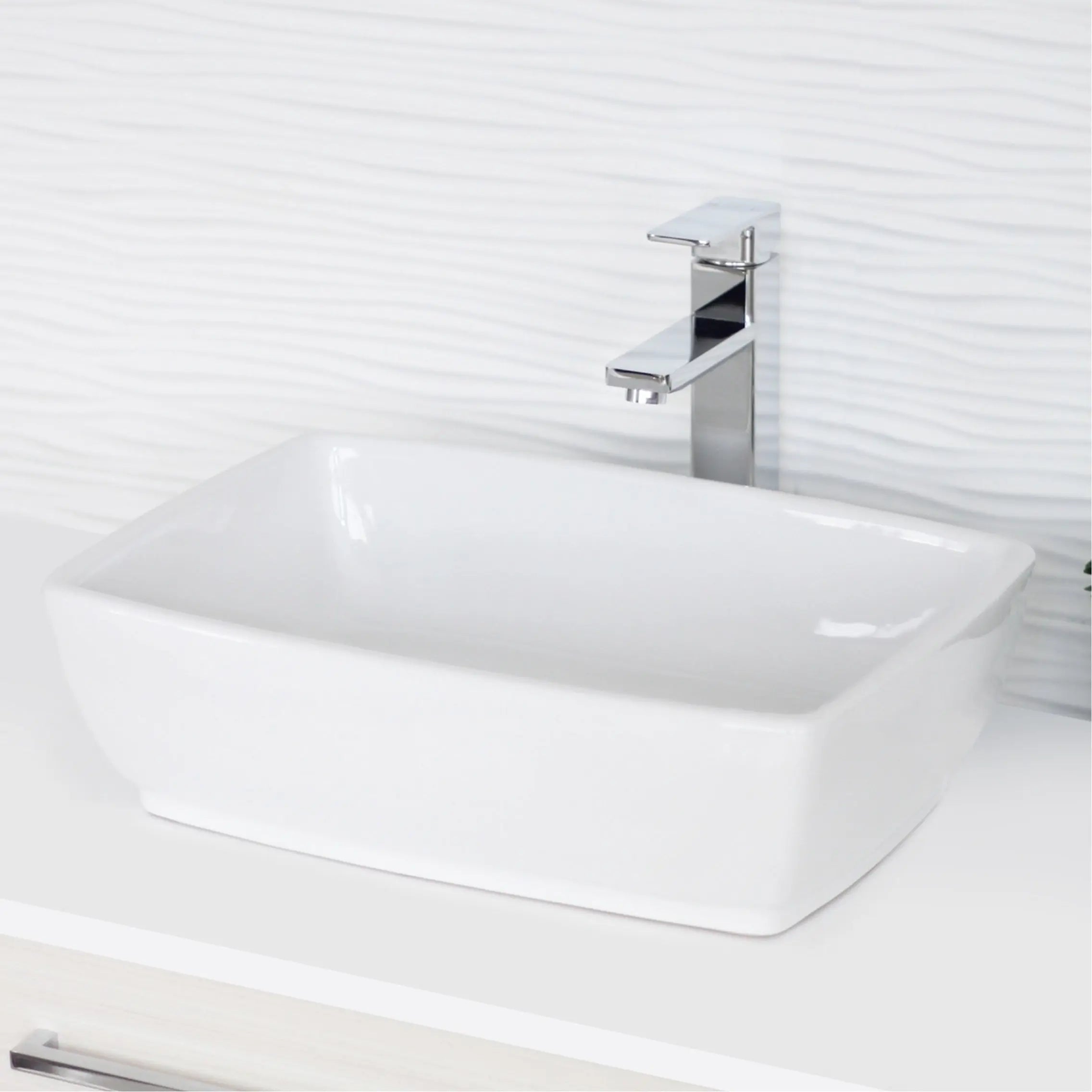 STYLISH 19 inch Rectangular Vessel Bathroom Sink P-220 - Plumbing Market