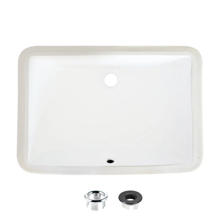 STYLISH 21 inch Rectangular Undermount Bathroom Sink with Overflow Polished Chrome P-203 - Plumbing Market