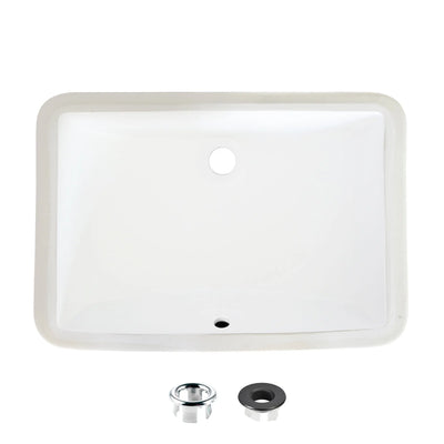 Stylish 21" Rectangular Undermount Bathroom Sink with Overflow Polished Chrome P-203
