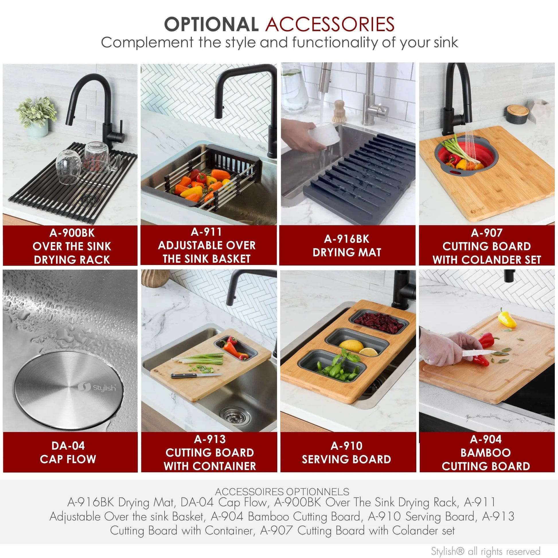 STYLISH 21 inch Single Bowl Undermount and Drop-in Stainless Steel Kitchen Sink S-408T - Plumbing Market