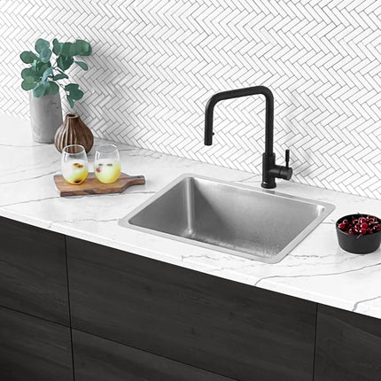 STYLISH 21 inch Single Bowl Undermount and Drop-in Stainless Steel Kitchen Sink S-408T - Plumbing Market