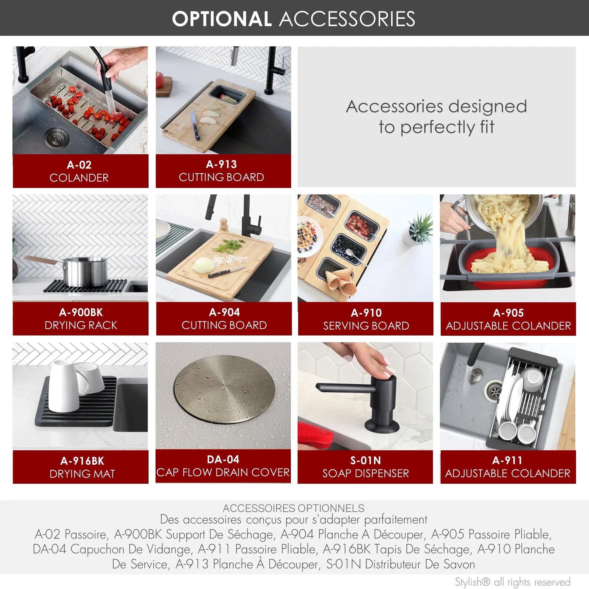 STYLISH 22 inch Dual Mount Single Bowl Gray Composite Granite Kitchen Sink with Strainer S-822L - Plumbing Market