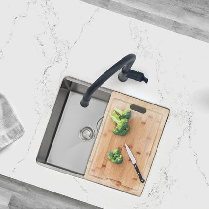 STYLISH 22 inch Workstation Single Bowl Undermount 16 Gauge Stainless Steel Kitchen Sink with Built in Accessories S-622W - Plumbing Market