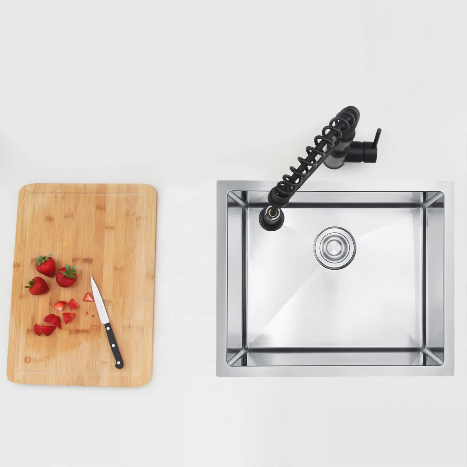 STYLISH 22 x 18 inch Single Bowl Undermount and Drop-in Stainless Steel Laundry Sink S-320T - Plumbing Market