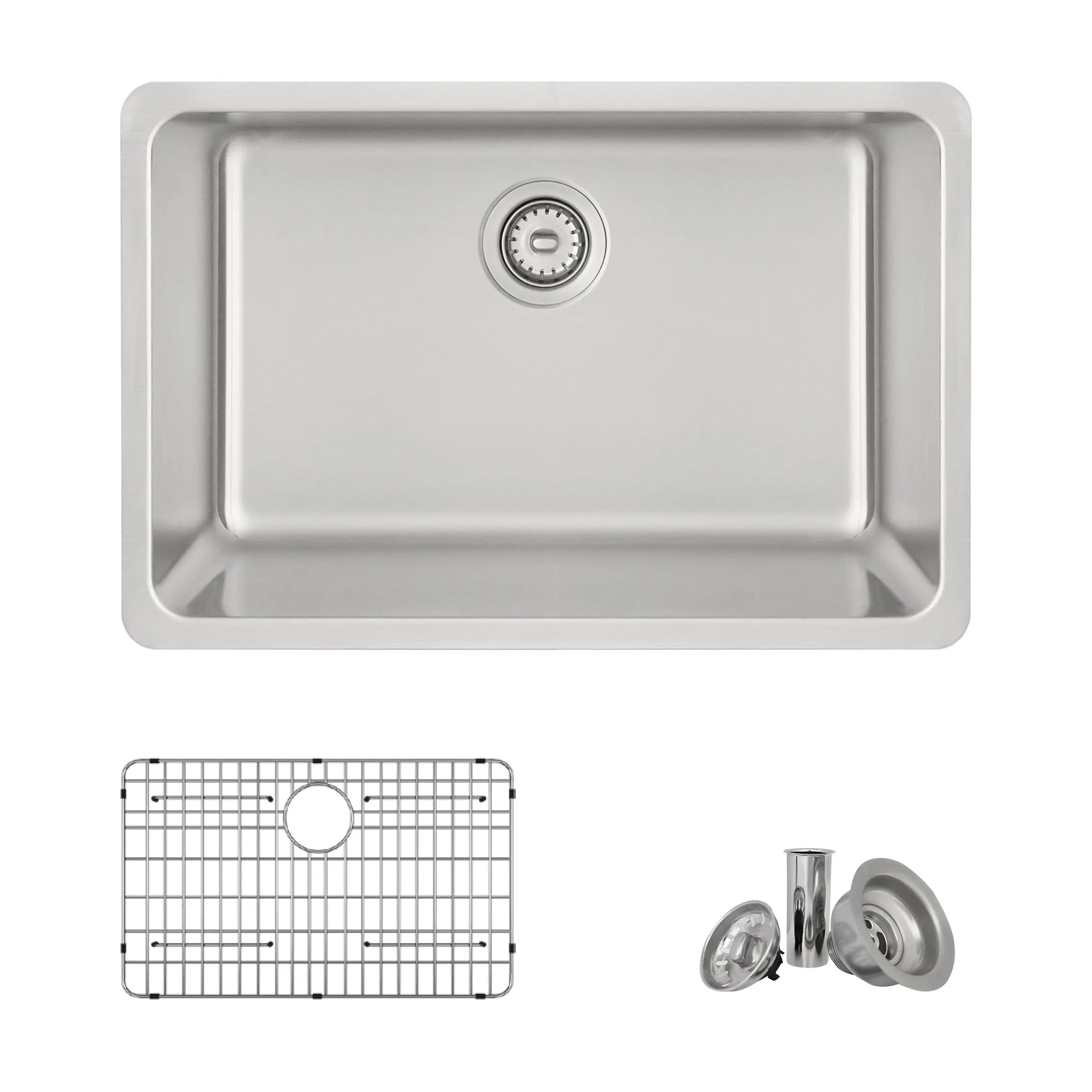 STYLISH 27 inch Single Bowl Undermount and Drop-in Stainless Steel Kitchen Sink S-406TG - Plumbing Market