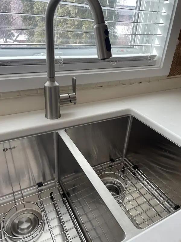 STYLISH 28 inch Double Bowl Undermount Stainless Steel Kitchen Sink S-300XG - Plumbing Market