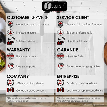 STYLISH 28 inch Single Bowl Drop-in/Undermount Stainless Steel Kitchen Sink S-306G - Plumbing Market