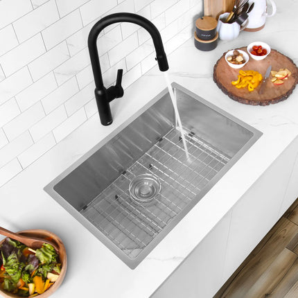 STYLISH 28 inch Single Bowl Drop-in/Undermount Stainless Steel Kitchen Sink S-306G - Plumbing Market