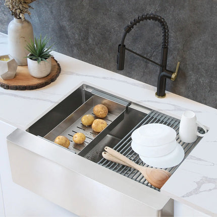 STYLISH 30 inch Farmhouse Single Bowl Stainless Steel Apron Kitchen Sink S-316W - Plumbing Market