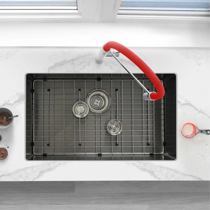 STYLISH 30 inch Graphite Single Bowl Undermount Stainless Steel Kitchen Sink S-711XN - Plumbing Market