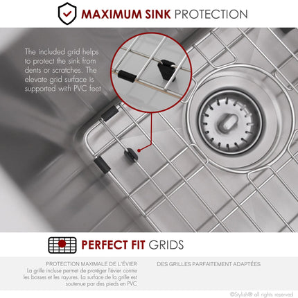 STYLISH 31 inch Double Bowl Undermount Stainless Steel Kitchen Sink S-401G - Plumbing Market