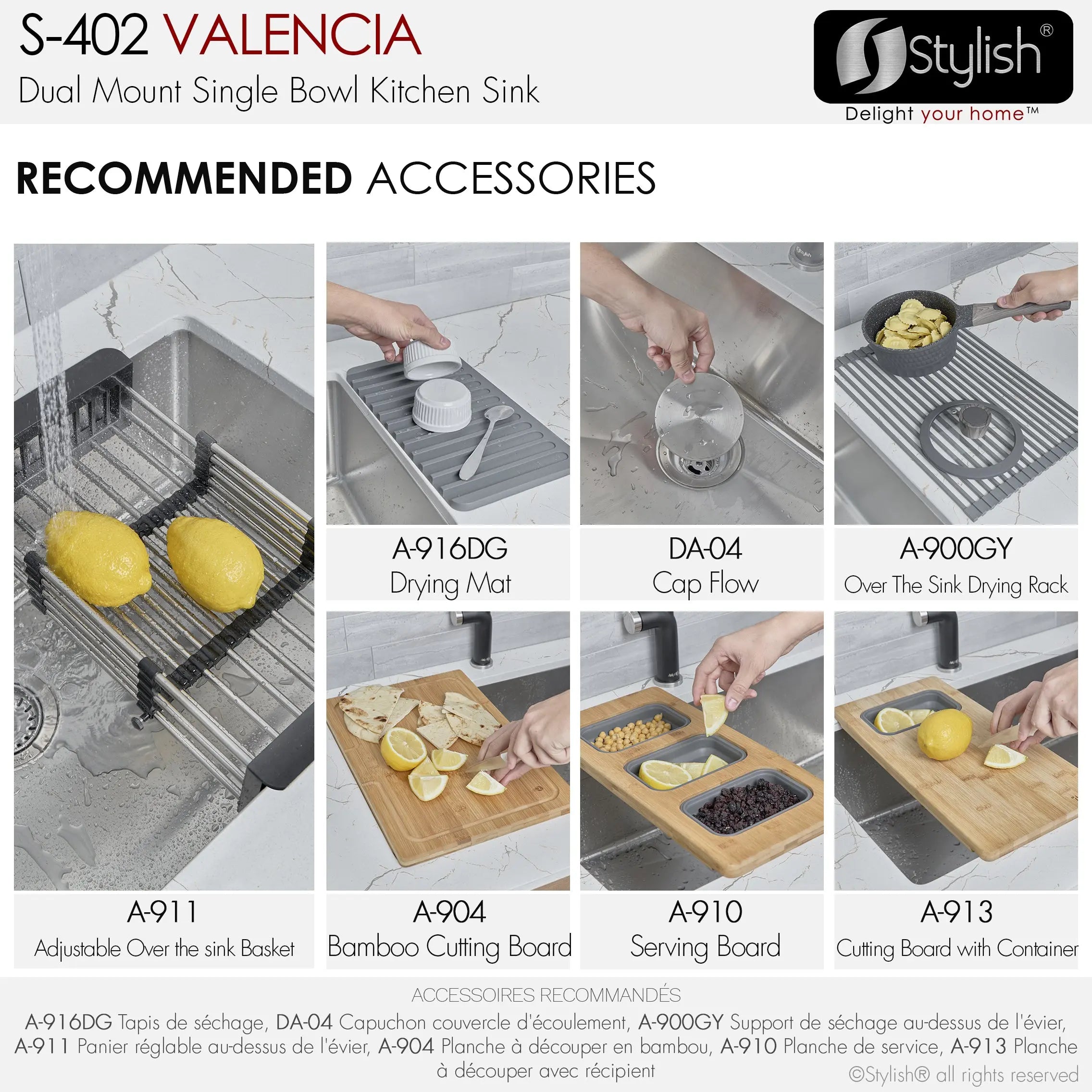 STYLISH 31 inch Single Bowl Dual mount Stainless Steel Kitchen Sink S-402 - Plumbing Market
