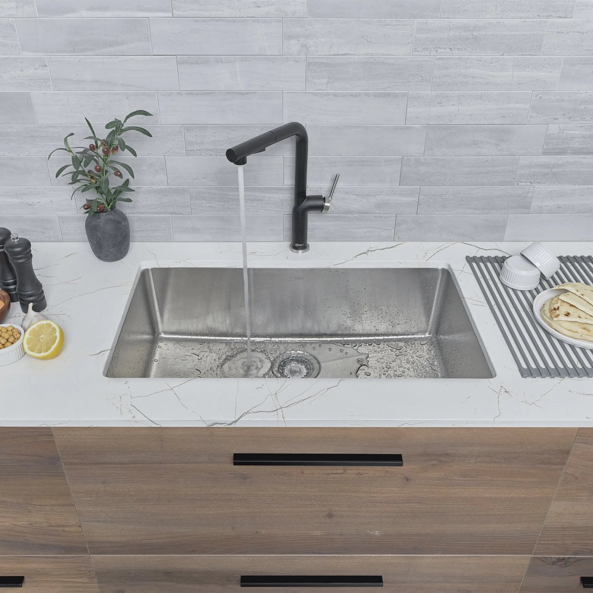 STYLISH 31 inch Single Bowl Dual mount Stainless Steel Kitchen Sink S-402 - Plumbing Market