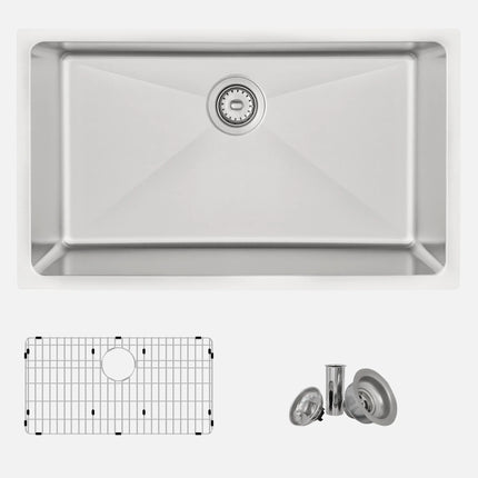 STYLISH 31 inch Single Bowl Dual mount Stainless Steel Kitchen Sink S-402G - Plumbing Market