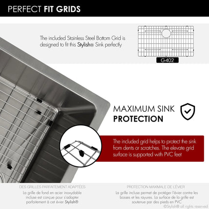 STYLISH 31 inch Single Bowl Dual mount Stainless Steel Kitchen Sink S-402G - Plumbing Market