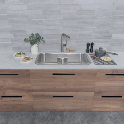 STYLISH 32 Low Divider Double Undermount and Drop-in Kitchen Sink S-202XTG - Plumbing Market