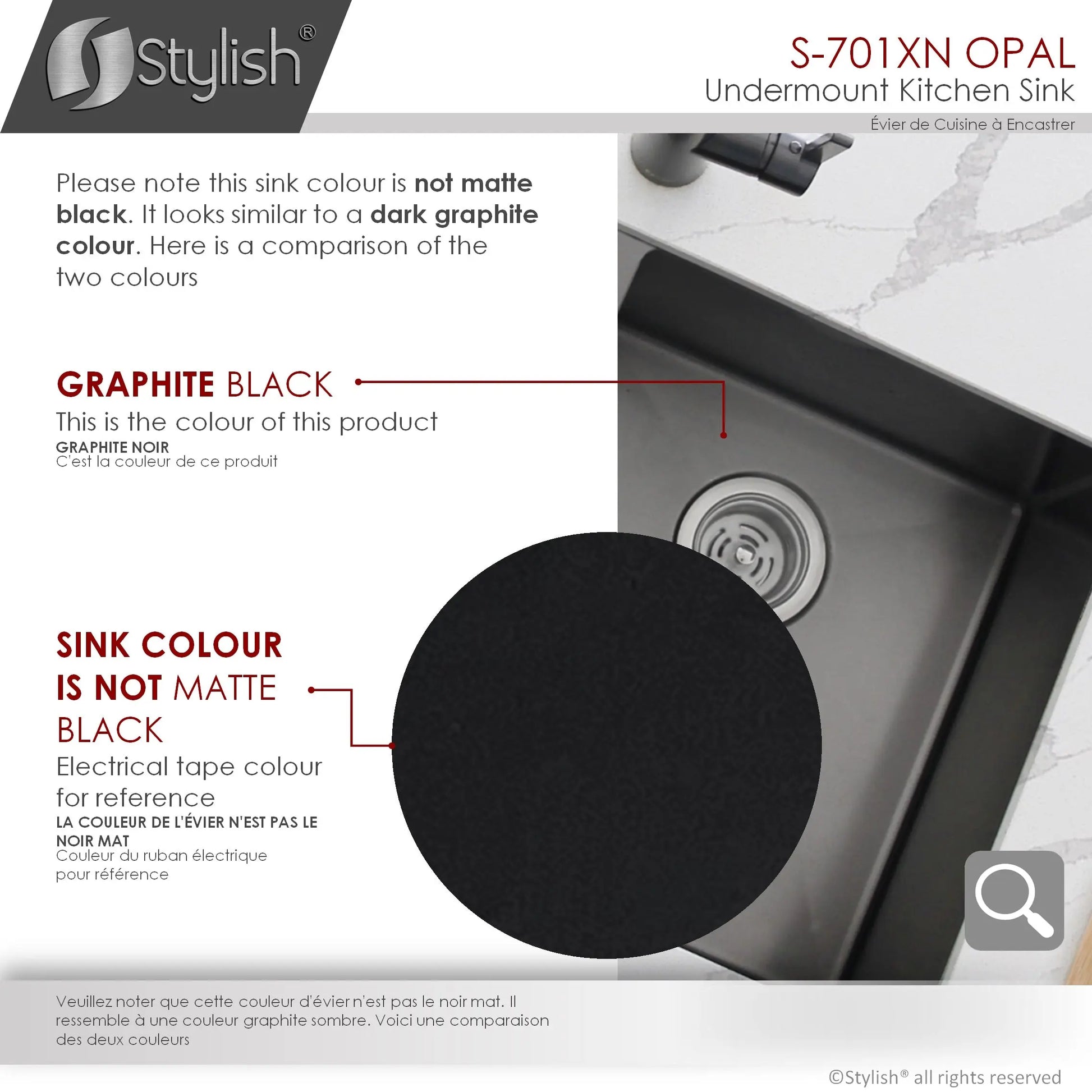 STYLISH 32 inch Graphite Double Bowl Undermount Stainless Steel Kitchen Sink S-701XN - Plumbing Market