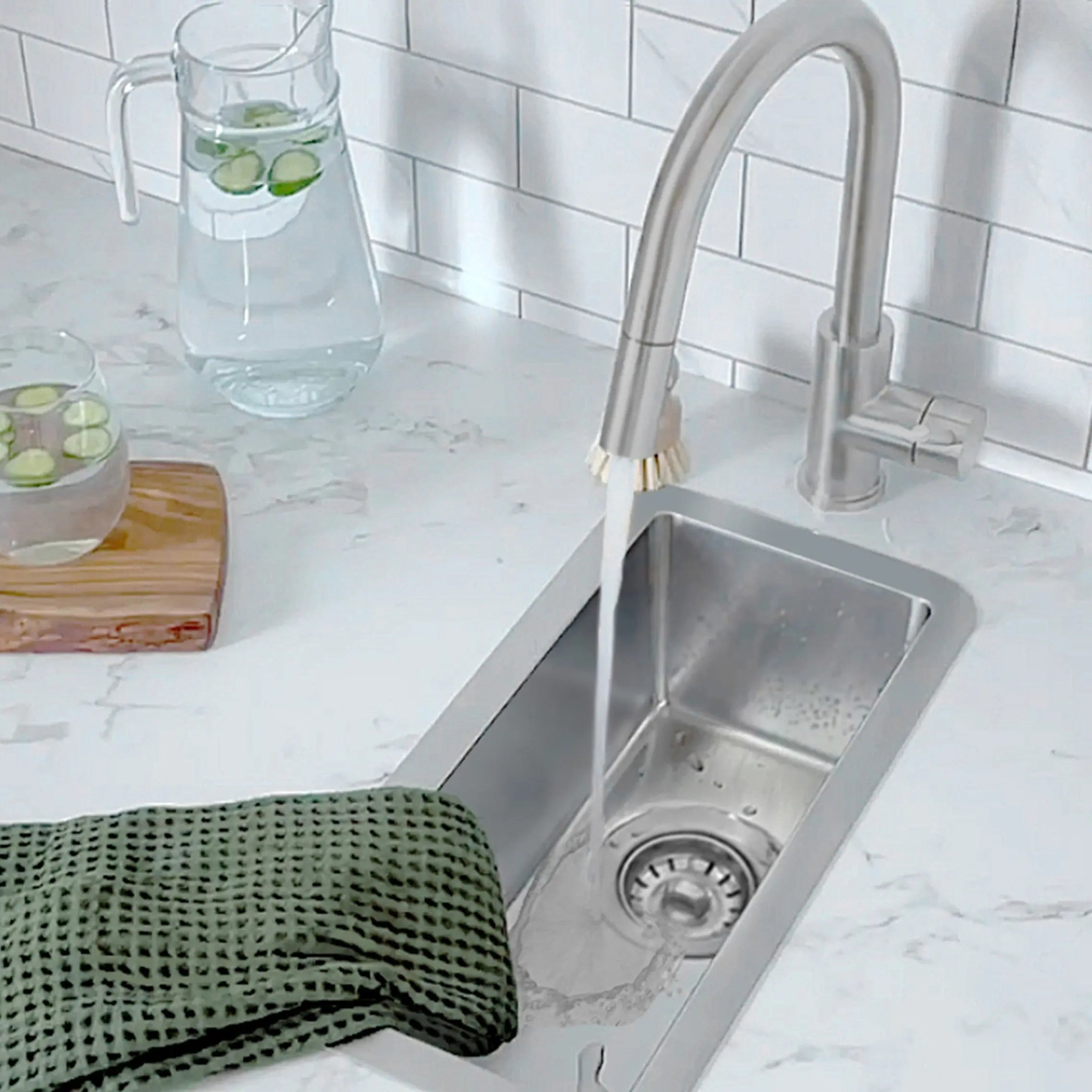 STYLISH 9 inch Single Bowl Undermount and Drop-in Stainless Steel Kitchen Sink S-417T - Plumbing Market