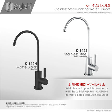 STYLISH Kitchen Sink Drinking Water Tap Faucet Stainless Steel Brushed Finish - Plumbing Market
