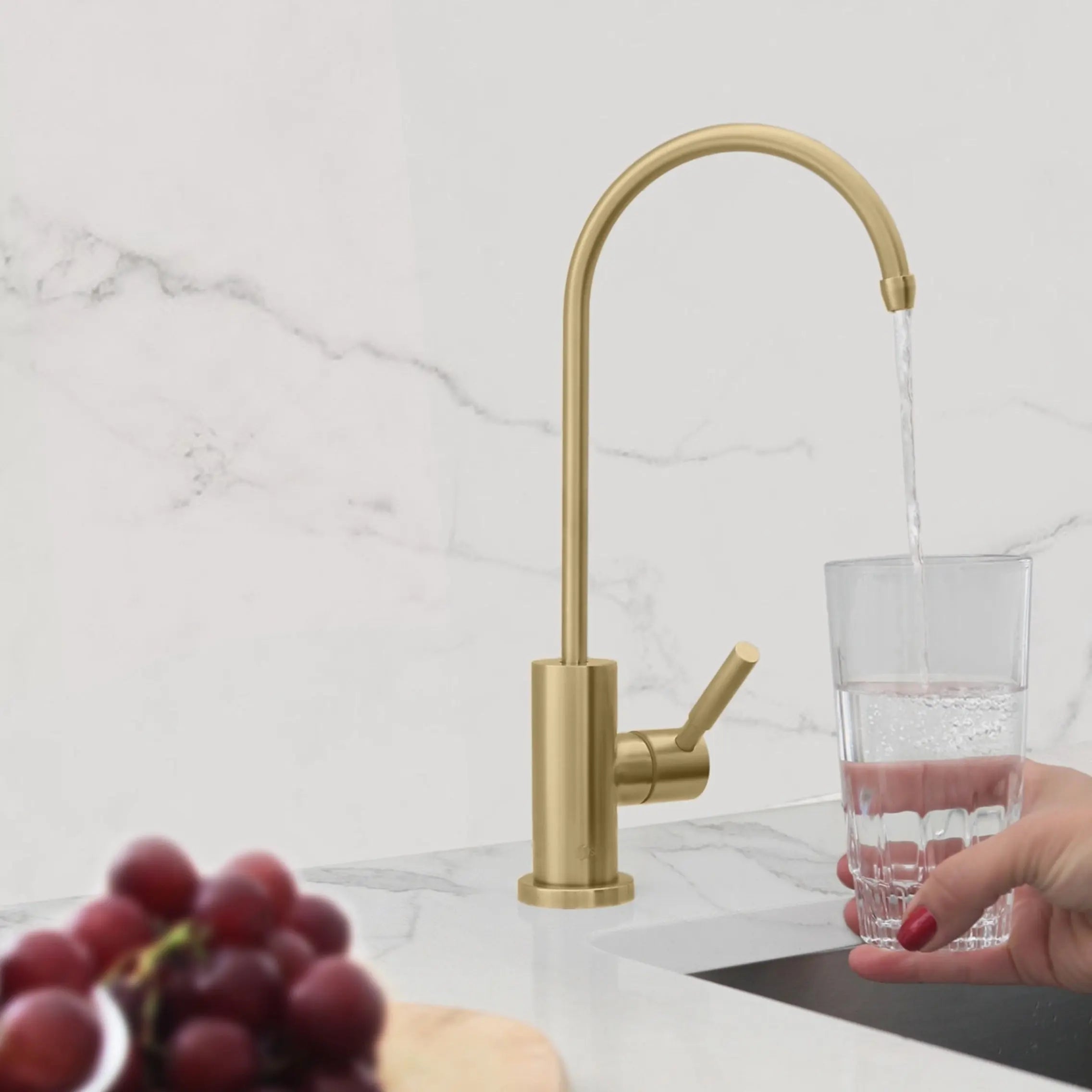 STYLISH Kitchen Sink Drinking Water Tap Faucet, Stainless Steel Brushed Gold Finish K-142G - Plumbing Market