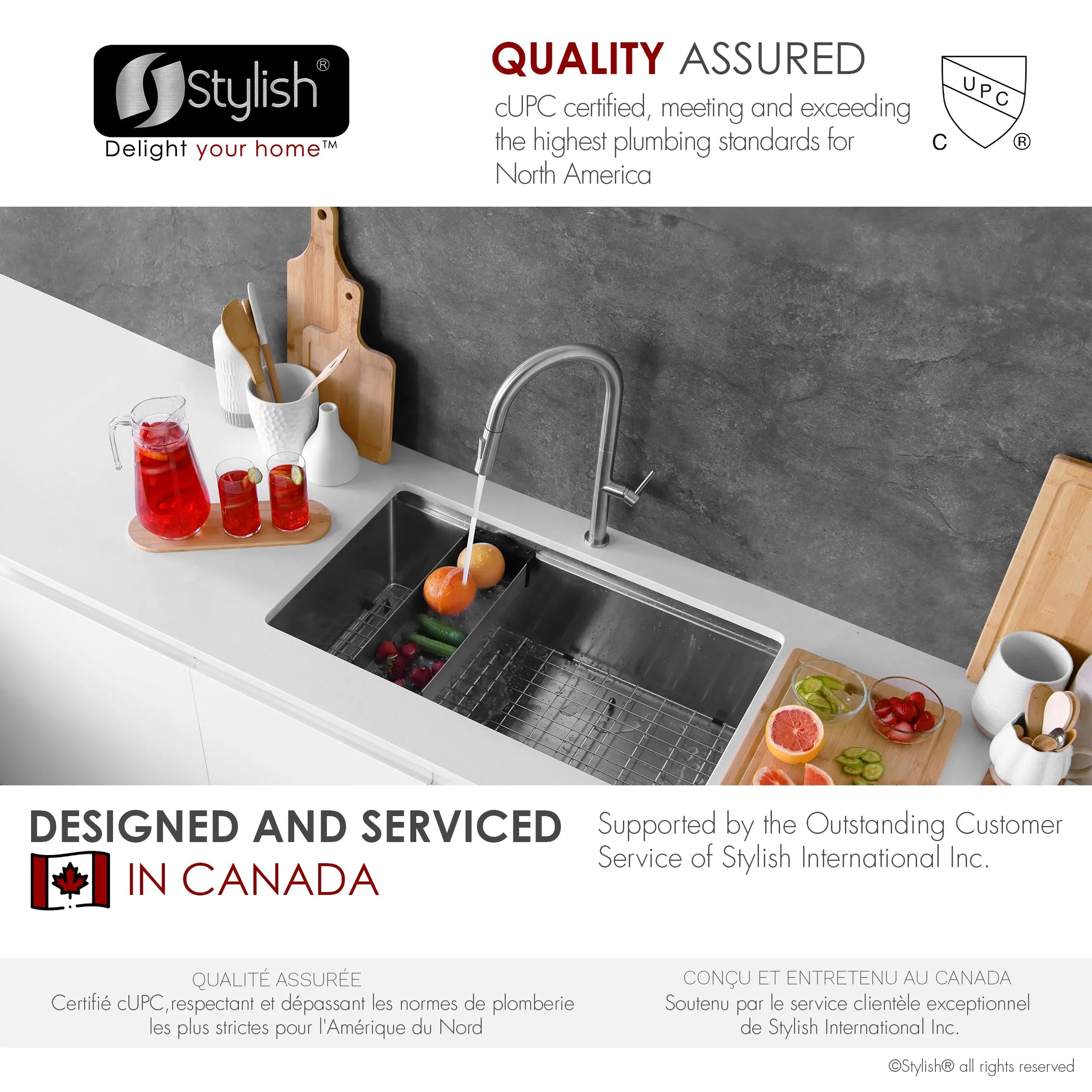 STYLISH Kitchen Sink Faucet Single Handle Pull Down Dual Mode Lead Free Brushed Nickel Finish K-141B - Plumbing Market