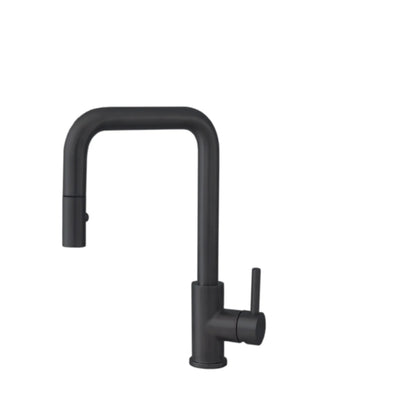 STYLISH Kitchen Sink Faucet Single Handle Pull Down Dual Mode Matte Black Finish K-148N