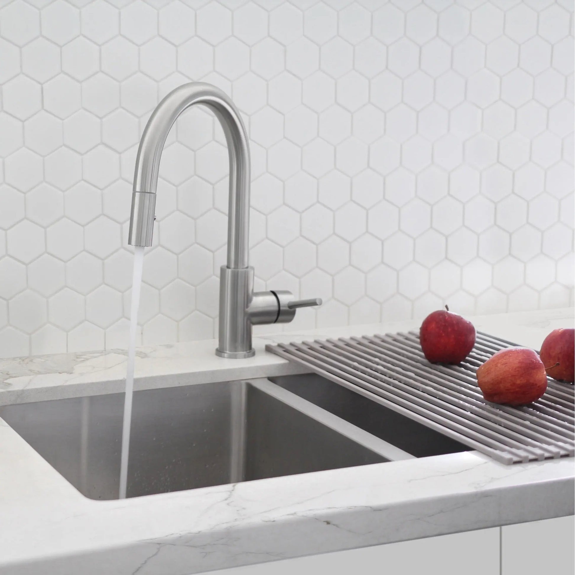STYLISH Kitchen Sink Faucet Single Handle Pull Down Dual Mode Stainless Steel Brushed Finish K-131S - Plumbing Market