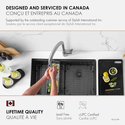 STYLISH Kitchen Sink Faucet Single Handle Pull Down Dual Mode Stainless Steel Brushed Finish K-133S - Plumbing Market