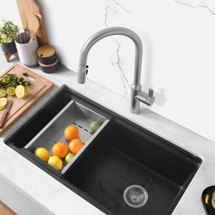 STYLISH Kitchen Sink Faucet Single Handle Pull Down Dual Mode Stainless Steel Brushed Finish K-133S - Plumbing Market