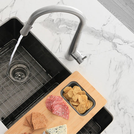 STYLISH Kitchen Sink Faucet Single Handle Pull Down Dual Mode Stainless Steel Brushed Finish K-135S - Plumbing Market