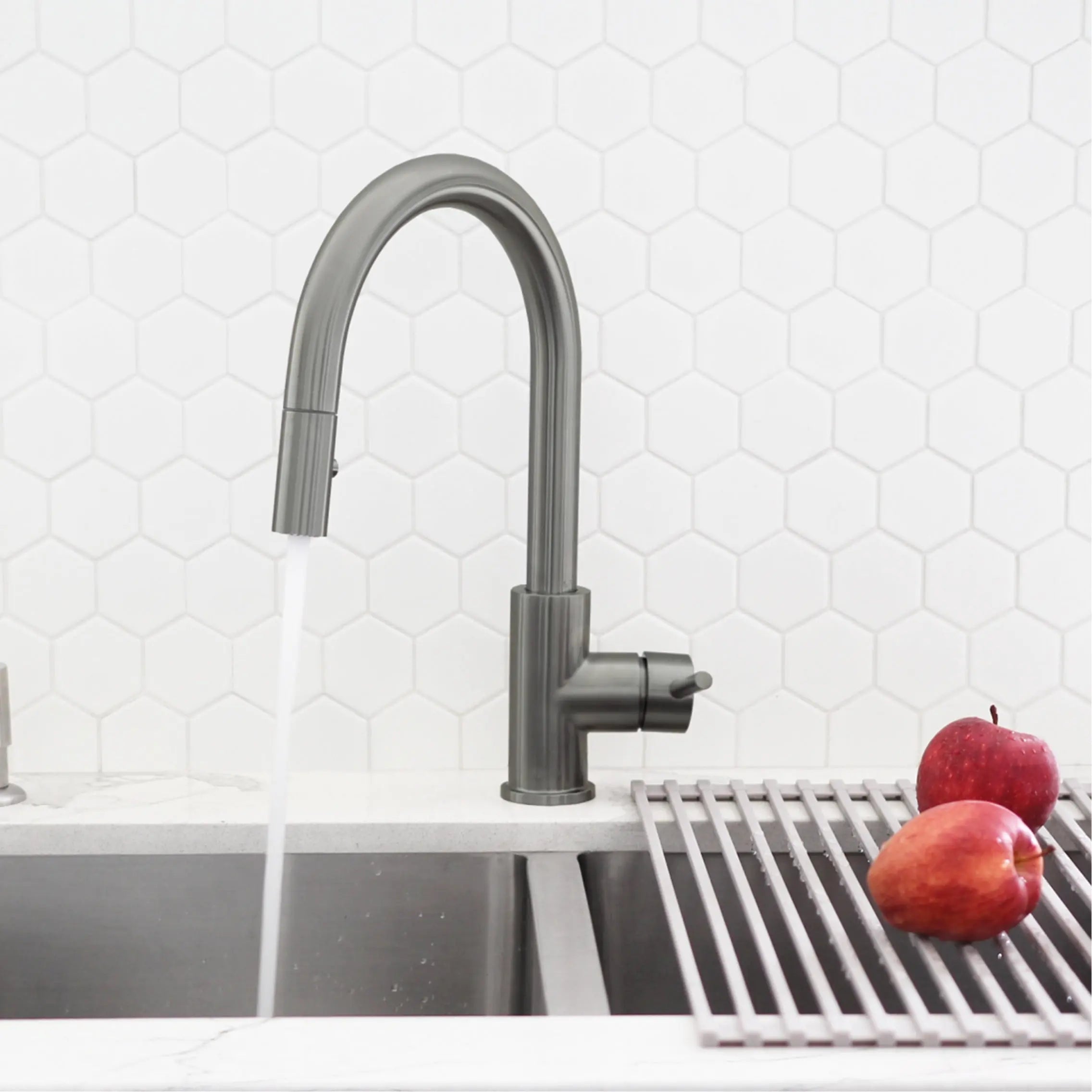 STYLISH Kitchen Sink Faucet Single Handle Pull Down Dual Mode Stainless Steel GunMetal Finish K-131P - Plumbing Market