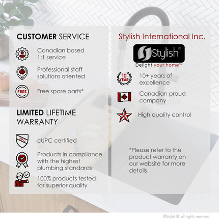 STYLISH Kitchen Sink Faucet Single Handle Pull Down Dual Mode Stainless Steel Matte Black with Brushed Head and Handle Finish K-141NS - Plumbing Market