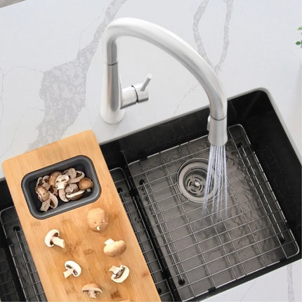 STYLISH Kitchen Sink Faucet Single Handle Pull Down Dual Mode Stainless Steel Polished Chrome Finish K-135C - Plumbing Market