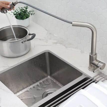 STYLISH Kitchen Sink Faucet Single Handle Pull Down Dual Mode Stainless Steel, Brushed Finish K-130S - Plumbing Market