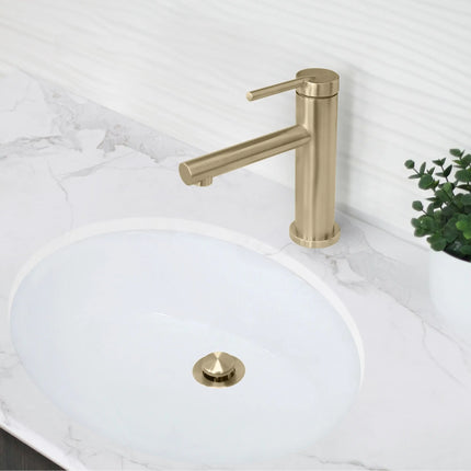 STYLISH Single Handle Basin Bathroom Faucet in Brushed Gold B-108G - Plumbing Market