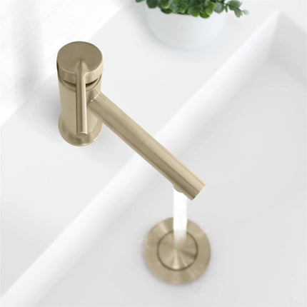 STYLISH Single Handle Basin Bathroom Faucet in Brushed Gold B-108G - Plumbing Market