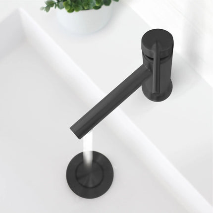 STYLISH Single Handle Basin Bathroom Faucet in Matte Black Finish B-108N - Plumbing Market