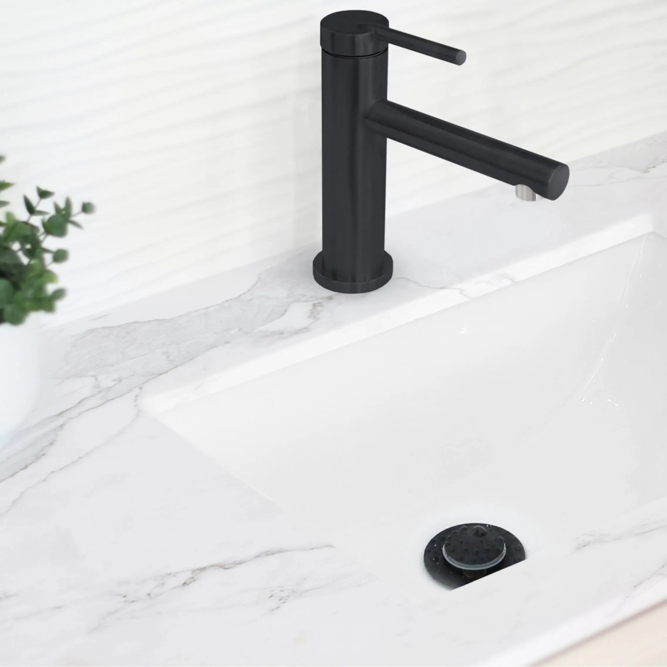 STYLISH Single Handle Basin Bathroom Faucet in Matte Black Finish B-108N - Plumbing Market