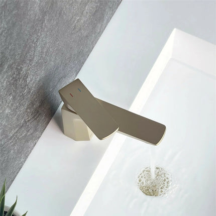 STYLISH Single Handle Bathroom Faucet for Single Hole Brass Basin Mixer Tap, Brushed Gold Finish B-111G - Plumbing Market