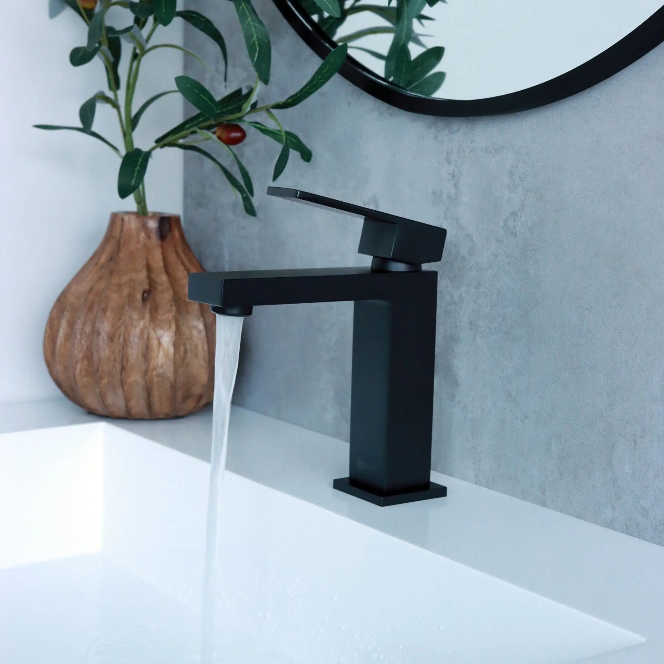 STYLISH Single Handle Bathroom Faucet for Single Hole Brass Basin Mixer Tap, Matte Black Finish B-112N - Plumbing Market