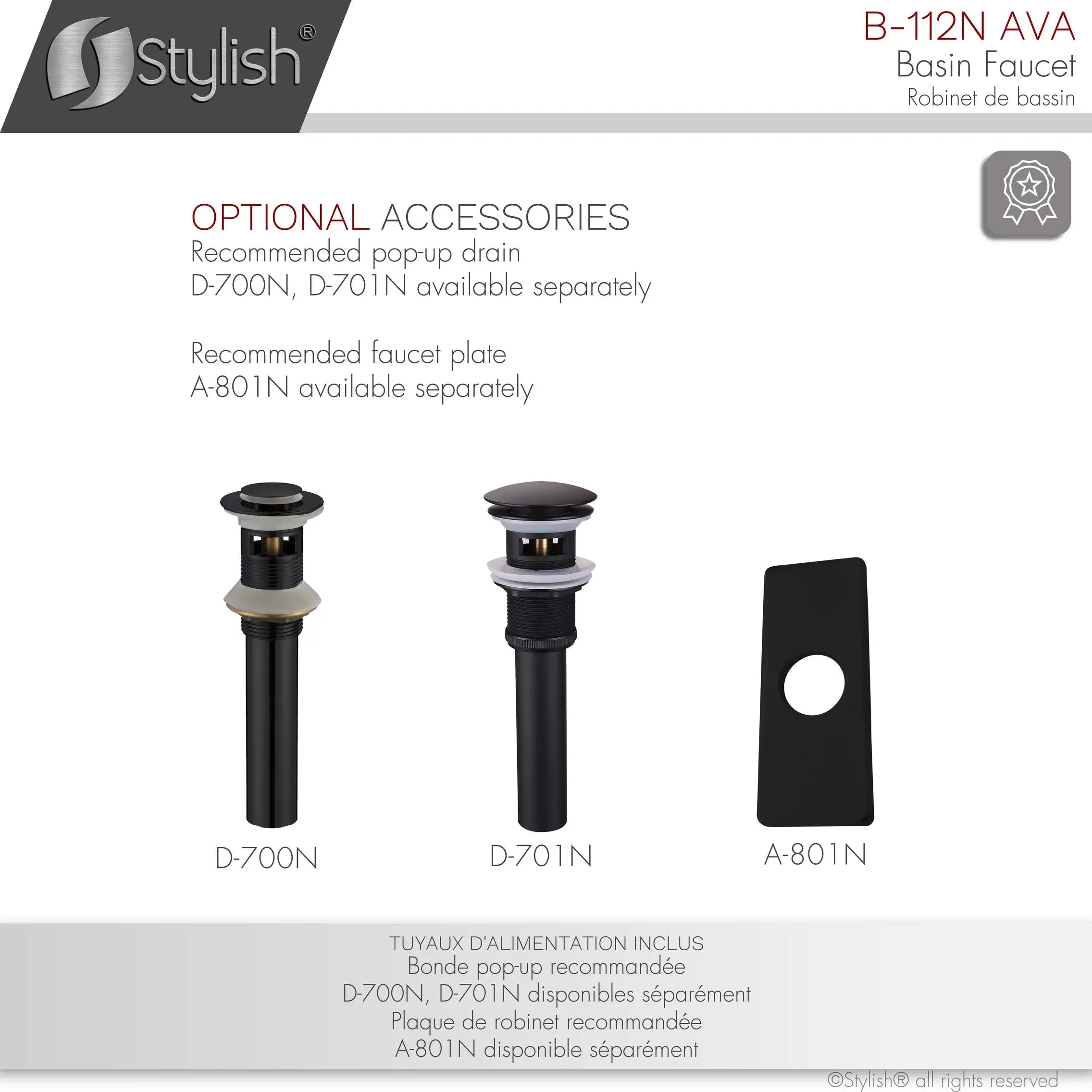 STYLISH Single Handle Bathroom Faucet for Single Hole Brass Basin Mixer Tap, Matte Black Finish B-112N - Plumbing Market