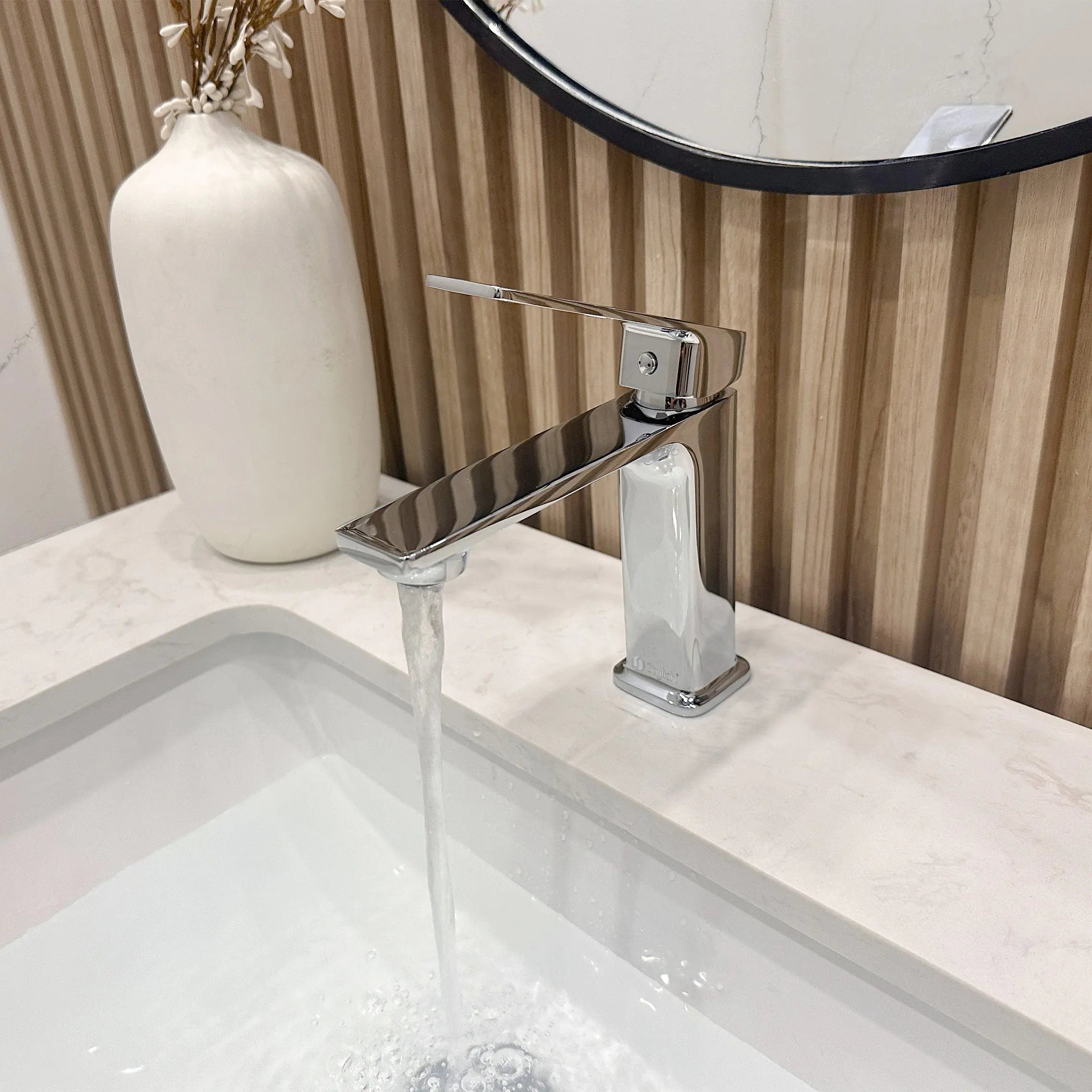 STYLISH Single Handle Bathroom Faucet for Single Hole Brass Basin Mixer Tap, Polished Chrome Finish  B-102C - Plumbing Market