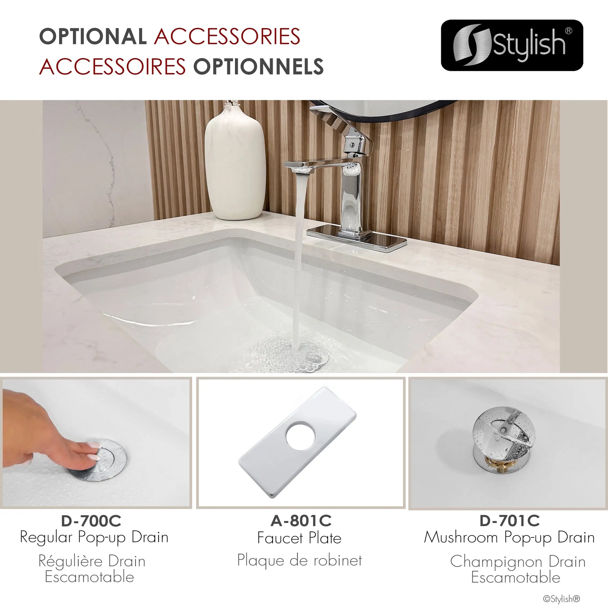STYLISH Single Handle Bathroom Faucet for Single Hole Brass Basin Mixer Tap, Polished Chrome Finish  B-102C - Plumbing Market